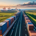 Home 3 공급망 차질 시 국제물류 대처 방안 - **Prompt 1: Adaptive Logistics Network in Motion**
"A wide-angle, high-resolution shot depicting...