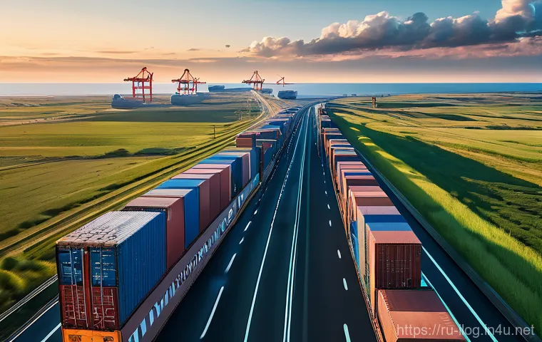 공급망 차질 시 국제물류 대처 방안 - **Prompt 1: Adaptive Logistics Network in Motion**
    "A wide-angle, high-resolution shot depicting...