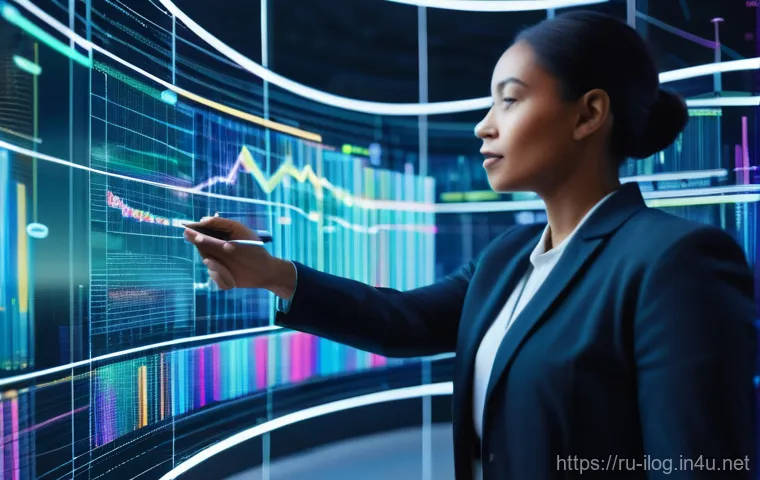 국제물류와 재고 관리 최적화 - **Automated Smart Warehouse**
    An interior view of a vast, brightly lit, futuristic automated war...