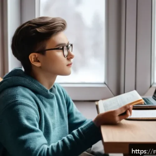 국제물류관리사 시험 준비 중 멘탈 관리법 - A young adult student practicing the "4-7-8" breathing technique in a cozy, well-lit study room in M...