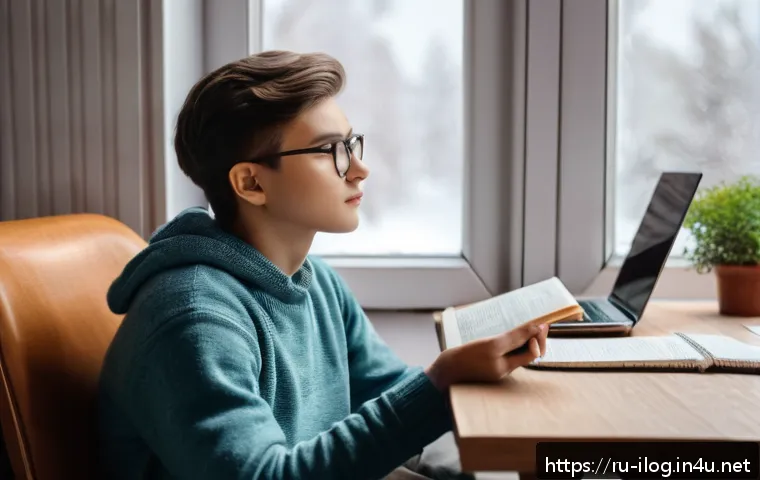 국제물류관리사 시험 준비 중 멘탈 관리법 - A young adult student practicing the "4-7-8" breathing technique in a cozy, well-lit study room in M...