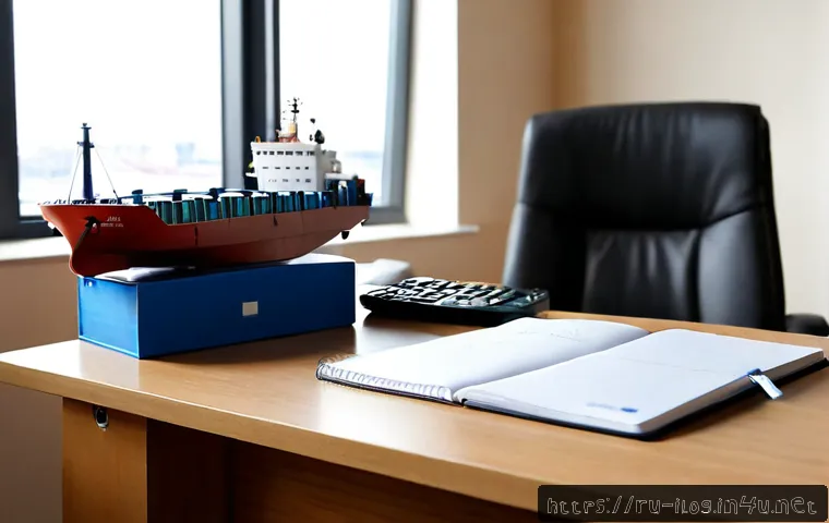 Home 17 국제물류관리사 필수 이론 정리 - Photorealistic international logistics study scene for Russian-speaking professionals, an organized ...